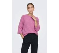Strickpullover ONLY "ONLSIMONI 3/4 PULLOVER KNT NOOS", Damen, Gr. XL, phlox pink detail:melange, Strick, Obermaterial: 74% Polyacryl, 24% Polyester, 2% Elasthan, meliert, regular fit hüftlang, Rundhal