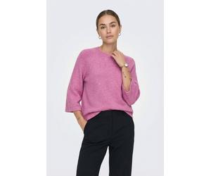 Strickpullover ONLY "ONLSIMONI 3/4 PULLOVER KNT NOOS", Damen, Gr. XL, phlox pink detail:melange, Strick, Obermaterial: 74% Polyacryl, 24% Polyester, 2% Elasthan, meliert, regular fit hüftlang, Rundhal