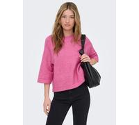 Strickpullover ONLY "ONLSIMONI 3/4 PULLOVER KNT NOOS", Damen, Gr. XL, pink (phlox pink detail:melange), Strick, Obermaterial: 74% Polyacryl, 24% Polyester, 2% Elasthan, meliert, regular fit hüftlang,