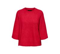 Strickpullover ONLY "ONLSIMONI 3/4 PULLOVER KNT NOOS", Damen, Gr. XL, true rot detail:melange, Strick, Obermaterial: 74% Polyacryl, 24% Polyester, 2% Elasthan, meliert, regular fit hüftlang, Rundhals,