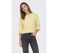 Strickpullover ONLY "ONLSIMONI 3/4 PULLOVER KNT NOOS", Damen, Gr. XS, mellow gelb detail:melange, Strick, Obermaterial: 74% Polyacryl, 24% Polyester, 2% Elasthan, meliert, regular fit hüftlang, Rundha