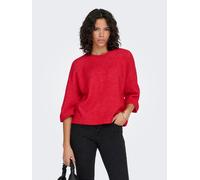 Strickpullover ONLY "ONLSIMONI 3/4 PULLOVER KNT NOOS", Damen, Gr. XS, true rot detail:melange, Strick, Obermaterial: 74% Polyacryl, 24% Polyester, 2% Elasthan, meliert, regular fit hüftlang, Rundhals,