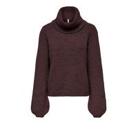 Strickpullover ONLY "ONLSOPHIE LS ROLLNECK BF KNT", Damen, Gr. S, braun (fudge detail:melange), Strick, Obermaterial: 79% Polyester, 13% Polyacryl, 5% Wolle, 3% Elasthan, meliert, regular fit normal,