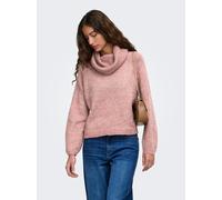 Strickpullover ONLY "ONLSOPHIE LS ROLLNECK BF KNT", Damen, Gr. S, rosa (woodrose detail:melange), Strick, Obermaterial: 79% Polyester, 13% Polyacryl, 5% Wolle, 3% Elasthan, meliert, regular fit normal
