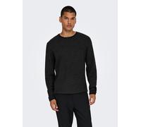 ONLY & SONS Herren Onseric Reg 12 Struc Crew Knit Noos, Schwarz, L EU