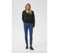 Strickpullover KAFFE "Strickpullover KAmirjam", Damen, Gr. L, schwarz (schwarz deep), Obermaterial: 47% metallisierte Fasern MTF. 29% Polyacryl PAN. 22% Polyamid PA. 2% Elasthan EL., Pullover Strickpu