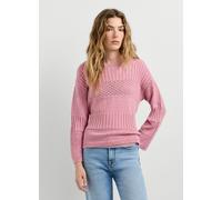 Strickpullover PEPE JEANS "ALAYA", Damen, Gr. S, powder rose pink, Strick, Obermaterial: 100% Baumwolle, unifarben, hüftbedeckend, Rundhals, Rippstrickbündchen, Pullover Strickpullover, im Strukturmix