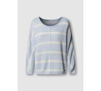 Strickpullover PEPE JEANS "ALBERTA", Damen, Gr. M, stormy sea blau, Strick, Obermaterial: 100% Baumwolle, gestreift, lässig geschnitten hüftbedeckend, Rundhals, Rippstrickbündchen, Pullover Strickpull