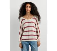 Strickpullover PEPE JEANS "ALBERTA", Damen, Gr. S, schwarz blush pink, Strick, Obermaterial: 100% Baumwolle, gestreift, lässig geschnitten hüftbedeckend, Rundhals, Rippstrickbündchen, Pullover Strickp