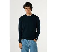 Strickpullover PEPE JEANS "ANDRE CREW NECK", Herren, Gr. L, blau (dulwich blau), Strick, Obermaterial: 94% Baumwolle, 3% Kaschmir, 3% Wolle, unifarben, regular fit, Rundhals, Rippstrickbündchen, Pullo