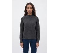 Strickpullover PEPE JEANS "ASHLEY PERKINS", Damen, Gr. XL, grau (dunkelgrau marl), Strick, Obermaterial: 65% Polyester, 28% Polyacryl, 5% Wolle, 2% Elasthan, meliert, hüftbedeckend, hoch geschlossener