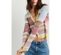 Strickpullover PEPE JEANS "cardigan ANYA CARDIGAN", Damen, Gr. XS, schwarz blush pink, 39% Viskose, 36% Polyester, 25% Papier, Pullover Strickpullover (39207511-XS) schwarz blush pink