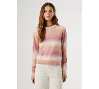 Strickpullover PEPE JEANS "COLOMBE CREW", Damen, Gr. S, grau (slate rose pink), Strick, Obermaterial: 50% Polyester, 45% Polyacryl, 5% Wolle, mehrfarbig, Rundhals, Rippstrickbündchen, Pullover Strickp