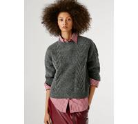 Strickpullover PEPE JEANS, Damen, Gr. S, 963dunkelgrau marl, Strick, Obermaterial: 54% Polyester, 20% Wolle, 20% Polyamid, 5% Alpaka, 1% Elasthan, meliert, normal normal, Rundhals, Rippstrickbündchen,