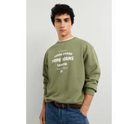 Strickpullover PEPE JEANS "Strickjacke JAXON CREW", Herren, Gr. XXL, washed army grün, 100% Baumwolle, Pullover Strickpullover (94741113-XXL) washed army grün