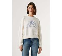 Strickpullover PEPE JEANS "sweatshirt MALVEC", Damen, Gr. L, weiß (antique weiß), 85% Baumwolle, 15% Polyester, Pullover Strickpullover (49525752-L) antique weiß