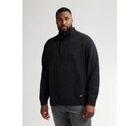 Strickpullover PETROL INDUSTRIES, Herren, Gr. 4XL, deep schwarz, Strick, Obermaterial: 87% Baumwolle, 13% Polyester, unifarben, regular fit normal, ohne Ausschnitt, Rippbündchen, Pullover Strickpullov