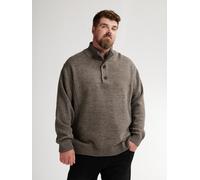 Strickpullover PETROL INDUSTRIES, Herren, Gr. 5XL, beige (mossy stone), Strick, Obermaterial: 87% Baumwolle, 13% Polyester, meliert, regular fit normal, ohne Ausschnitt, Rippbündchen, Pullover Strickp