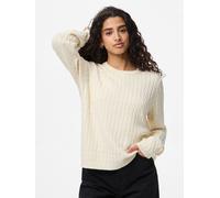 Pieces Regular Fit Strickpullover aus Viskose-Mix Modell 'FIA' in Sand, Größe S