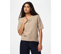 Pieces Lelou O-neck Knit Pullover XS Taupe Gray / Melange