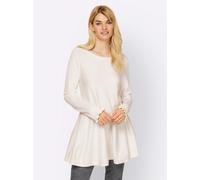 Strickpullover "Pullover", Damen, Gr. 42, beige (ecru), 70% Viskose, 30% Polyamid, LINEA TESINI BY HEINE, unifarben, Pullover Strickpullover (72489269-42) ecru