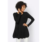 Strickpullover "Pullover", Damen, Gr. 44, schwarz, 70% Viskose, 30% Polyamid, LINEA TESINI BY HEINE, unifarben, Pullover Strickpullover (57117248-44) schwarz