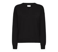 Strickpullover PULZ JEANS "Damen Strickpullover PZSARA", Damen, Gr. M, schwarz (schwarz beauty), Obermaterial: 80% Viskose LENZING ECOVERO CV LenzEcov. 20% Polyester PES., Pullover Strickpullover (609