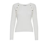 Strickpullover PULZ JEANS "Damen Strickpullover PZSARA", Damen, Gr. M, weiß (blanc de blanc), Obermaterial: 80% Viskose CV. 20% Polyester PES., Pullover Strickpullover (65049102-M) blanc de blanc