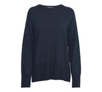 Strickpullover PULZ JEANS "Strickpullover PZSTEFFI", Damen, Gr. XS, blau (schwarz sapphire melange), Obermaterial: 50% Viskose CV. 27% Nylon NY. 23% Polyester PES., Pullover Strickpullover (85057110-X