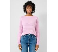 Strickpullover QS, Damen, Gr. L (40), rosa (light pink), Strick, Obermaterial: 65% Polyester, 35% Viskose, regular fit hüftlang, Rundhals, Rollkante, Pullover Strickpullover, mit Strukturmuster (35766