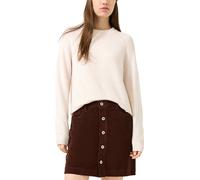 Strickpullover QS, Damen, Gr. L, beige (sanftes weiß), Strick, Obermaterial: 92% Polyester, 5% Polyamid, 3% Elasthan, unifarben, normal hüftbedeckend, Rundhals, Bündchen, Pullover Strickpullover, Wint