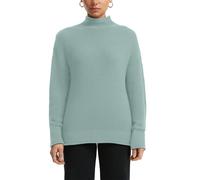 Strickpullover QS, Damen, Gr. M, grün (sage grün), Strick, Obermaterial: 50% Baumwolle, 50% Polyacryl, unifarben, bequem hüftbedeckend, Rundhals, Rollkanten, Pullover Strickpullover, in Struktur-Optik