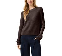 Strickpullover QS, Damen, Gr. S, braun (coffe braun), Strick, Obermaterial: 68% Polyester, 32% Polyacryl, unifarben, regular fit hüftlang, Rundhals, offene Kante, Pullover Strickpullover, Kurz geschni