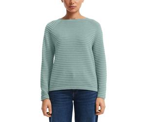 Strickpullover QS, Damen, Gr. S, grün (blau grün), Strick, Obermaterial: 65% Polyester, 35% Viskose, regular fit hüftlang, Rundhals, Rollkante, Pullover Strickpullover, mit Strukturmuster (47557027-S)