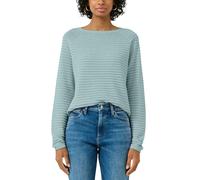 Strickpullover QS, Damen, Gr. XL (42), light petrol, Strick, Obermaterial: 65% Polyester, 35% Viskose, regular fit hüftlang, Rundhals, Rollkante, Pullover Strickpullover, mit Strukturmuster (71212103-