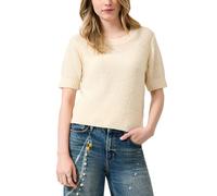Strickpullover QS, Damen, Gr. XL, beige (ecru), Strick, Obermaterial: 100% Polyacryl, unifarben, normal hüftbedeckend, Rundhals, Bündchen, Pullover Strickpullover, Halbarm-Strickpullover (34295238-XL)