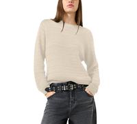 Strickpullover QS, Damen, Gr. XS, beige (ecru), Strick, Obermaterial: 50% Baumwolle, 50% Polyacryl, figurumspielend taillenbedeckt, Rundhals, Raglanärmel Rollkante, Pullover Strickpullover, Raglanärme