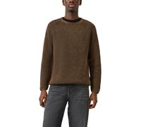 Strickpullover QS, Herren, Gr. L, braun, Strick, Obermaterial: 100% Baumwolle, unifarben, regular fit hüftbedeckend, Rundhals, Rollkante, Pullover Strickpullover, Winterpullover in Strick-Optik und Ru