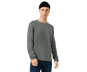 Strickpullover QS, Herren, Gr. M, grau, Strick, Obermaterial: 100% Baumwolle, unifarben, regular fit normal, Rundhals, Rollkante, Pullover Strickpullover, mit Rollkante (96250625-M) grau