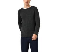 Strickpullover QS, Herren, Gr. M, schwarz, Strick, Obermaterial: 100% Baumwolle, unifarben, regular fit hüftbedeckend, Rundhals, Rollkante, Pullover Strickpullover, Winterpullover in Strick-Optik und 