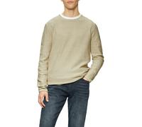 Strickpullover QS, Herren, Gr. XL, beige, Strick, Obermaterial: 100% Baumwolle, unifarben, regular fit normal, Rundhals, Rollkante, Pullover Strickpullover, mit Rollkante (14057651-XL) beige
