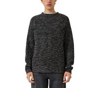 Strickpullover QS, Herren, Gr. XXL, schwarz-weiß (schwarz), Strick, Obermaterial: 100% Polyacryl, unifarben, normal hüftbedeckend, Rundhals, Bündchen, Pullover Strickpullover, Melierter Winterpullover