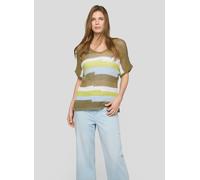 Strickpullover RABE, Damen, Gr. 40, braun (thymian), Strick, Obermaterial: 58% Baumwolle, 30% Polyacryl, 6% Polyamid, 3% Polyester, 2% sonstige Fasern, 1% metallisierte Fasern, gestreift, normal Po-be