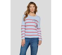 Strickpullover RABE, Damen, Gr. 40, pastellblau, Strick, Obermaterial: 100% Baumwolle, gestreift, regular fit normal, Rundhals, Pullover Strickpullover, mit Streifen Muster (14992146-40) pastellblau