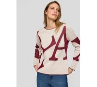 Strickpullover RABE, Damen, Gr. 46, beige (vanille), Strick, Obermaterial: 43% Baumwolle, 43% Polyacryl, 14% Polyamid, bedruckt, normal hüftbedeckend, Rundhals, Pullover Strickpullover, mit grafischem