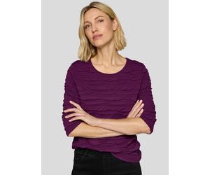 Strickpullover RABE, Damen, Gr. 46, pflaume, Strick, Obermaterial: 52% Polyester, 42% Baumwolle, 6% sonstige Fasern, unifarben, tailliert hüftbedeckend, Rundhals, Rollkante, Pullover Strickpullover, i