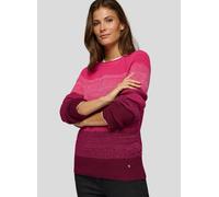 Strickpullover RABE, Damen, Gr. 46, rosa (malve), Strick, Obermaterial: 50% Baumwolle, 50% Polyacryl, colorblocking, geringelt, normal hüftbedeckend, Rundhals, Pullover Strickpullover, mit Colorblocki