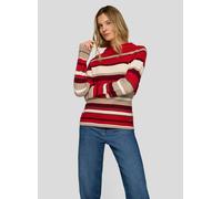 Strickpullover RABE, Damen, Gr. 50, mohn, Strick, Obermaterial: 50% Baumwolle, 50% Polyacryl, gestreift, tailliert hüftbedeckend, Rundhals, Flachstrickbündchen, Pullover Strickpullover, im Streifen-Lo