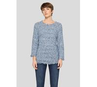 Strickpullover RABE "Pullover", Damen, Gr. 40, dunkelblau, 74%Baumwolle 11%Polyamid 10%Polyester 5%Polyacryl, gemustert, gerader Abschluss, Pullover Strickpullover (99609142-40) dunkelblau