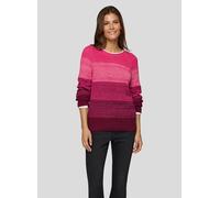 Strickpullover RABE "Pullover", Damen, Gr. 40, pink, 50%Baumwolle, 50%Polyacryl, geringelt, gerade, gerader Abschluss, Pullover Strickpullover (43607067-40) pink